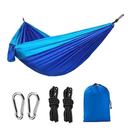 Double Hammock - 270cm x 135cm - Blue & Green - Leisure Outdoors