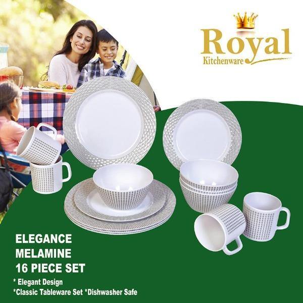 Melamine 16 Piece Dinner Set - Elegence - Leisure Outdoors