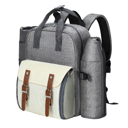 Picnic Basket Backpack - 4 Person - Grey - Leisure Outdoors