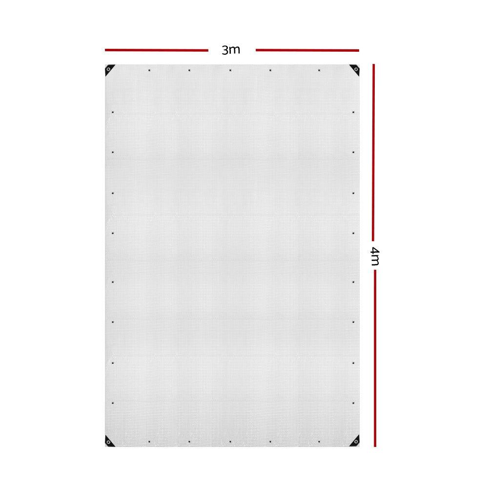 Poly Tarpaulin Heavy Duty Tarp 135gsm Cover - 3M x 4M - Clear - Leisure Outdoors