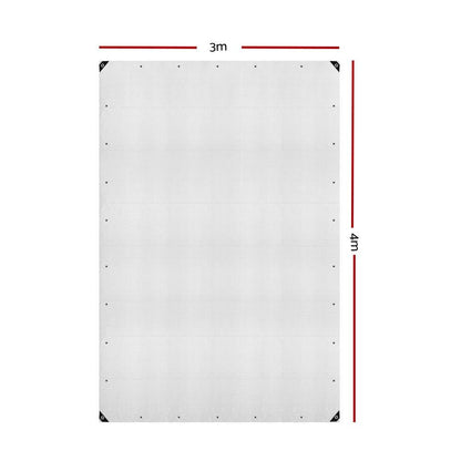 Poly Tarpaulin Heavy Duty Tarp 135gsm Cover - 3M x 4M - Clear - Leisure Outdoors