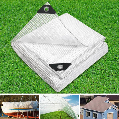 Poly Tarpaulin Heavy Duty Tarp 135gsm Cover - 3M x 4M - Clear - Leisure Outdoors