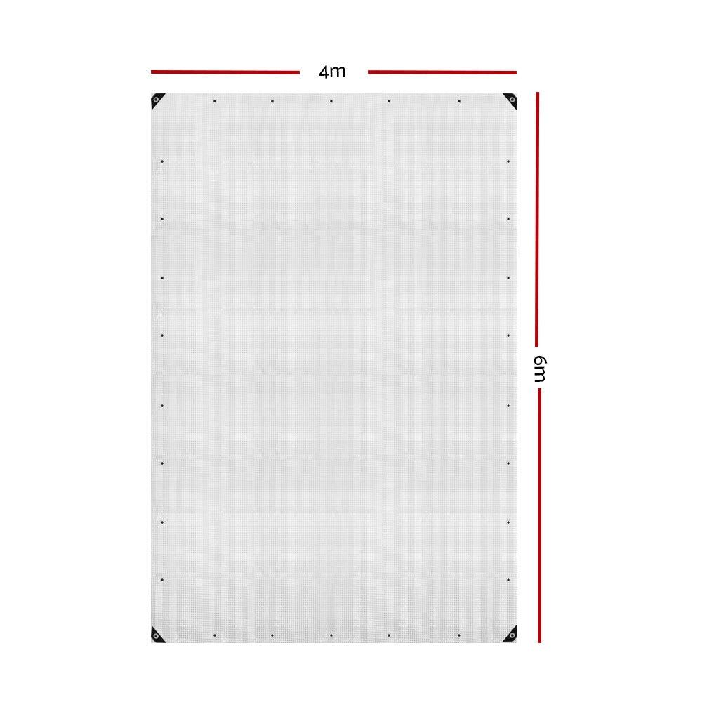 Poly Tarpaulin Heavy Duty Tarp 135gsm Cover - 4M x 6M - Clear - Leisure Outdoors