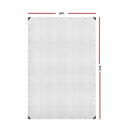 Poly Tarpaulin Heavy Duty Tarp 135gsm Cover - 4M x 6M - Clear - Leisure Outdoors