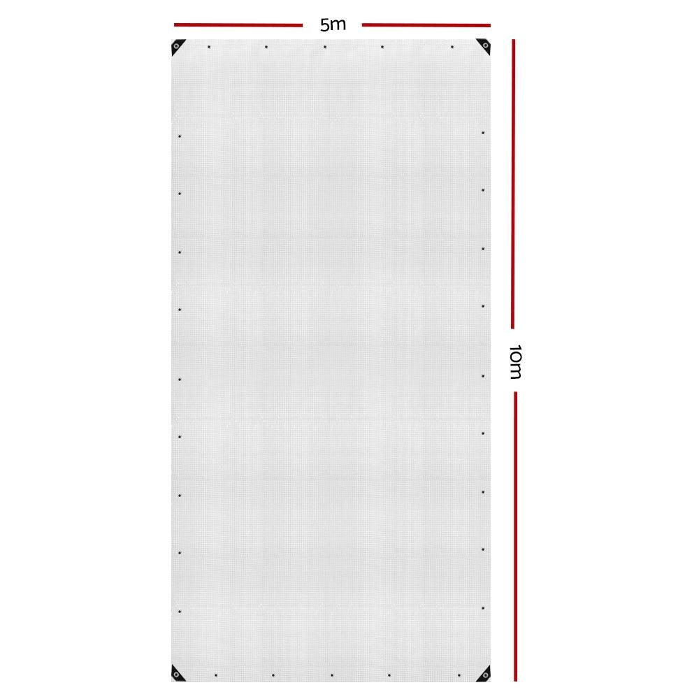 Poly Tarpaulin Heavy Duty Tarp 135gsm Cover - 5M x 10M - Clear - Leisure Outdoors