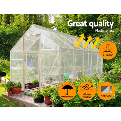 Poly Tarpaulin Heavy Duty Tarp 135gsm Cover - 6M x 9M - Clear - Leisure Outdoors