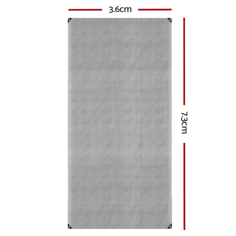 Poly Tarpaulin Heavy Duty Tarp Cover - 3.6M x 7.3M -180gsm Silver - Leisure Outdoors