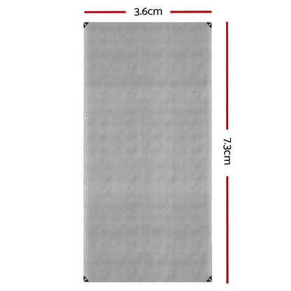 Poly Tarpaulin Heavy Duty Tarp Cover - 3.6M x 7.3M -180gsm Silver - Leisure Outdoors