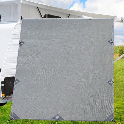 Pop Top Caravan Privacy Screen 2.1 x 1.8M Sun Shade End Wall Roll Out Awning - Leisure Outdoors