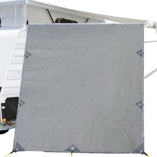 Pop Top Caravan Privacy Screen 2.1 x 1.8M Sun Shade End Wall Roll Out Awning - Leisure Outdoors