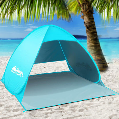 Pop Up Beach Tent Camping Hiking 3 Person Sun Shade Fishing Shelter - Leisure Outdoors