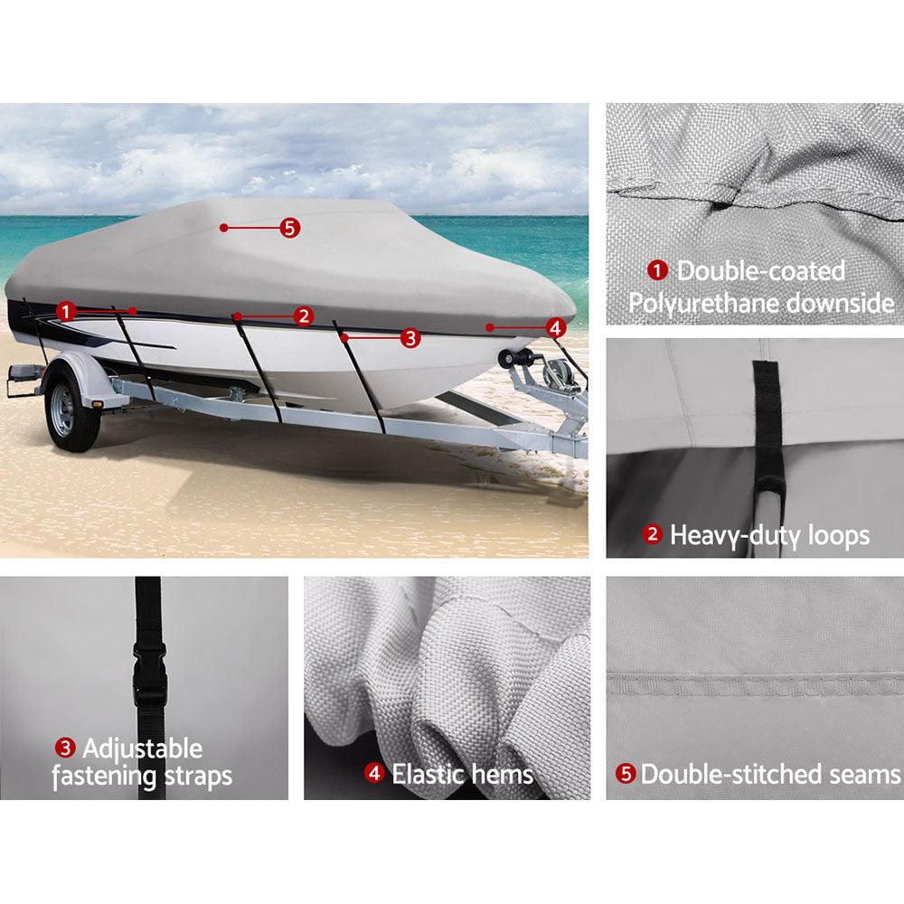 Seamanship Premium Waterproof Boat Cover - 14-16 FT - Grey - Leisure Outdoors