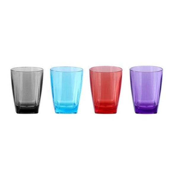 Set Of 8 - Deco Drinking Glass Tumbler - BPA Free - Leisure Outdoors