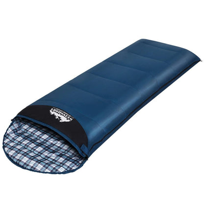 Sleeping Bag - Camping Hiking Winter Thermal - Blue - Leisure Outdoors