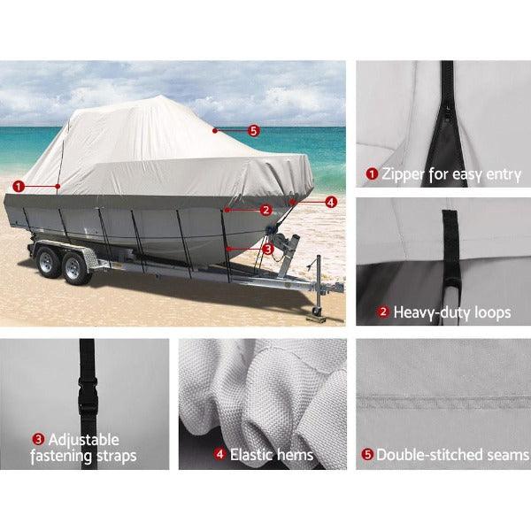 Waterproof Boat Cover - 17 - 19ft - Leisure Outdoors